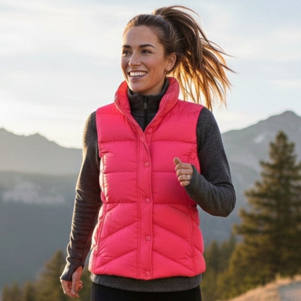 J. Crew M Coral Pink Barbiecore Gorpcore Cottagecore Outdoor Down Filled Vest